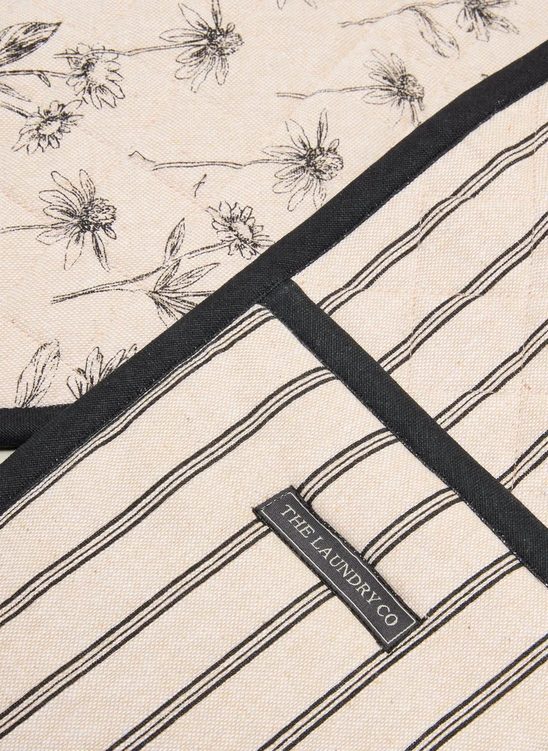 Matalan Kitchen Co Floral Oven Gloves Neutral